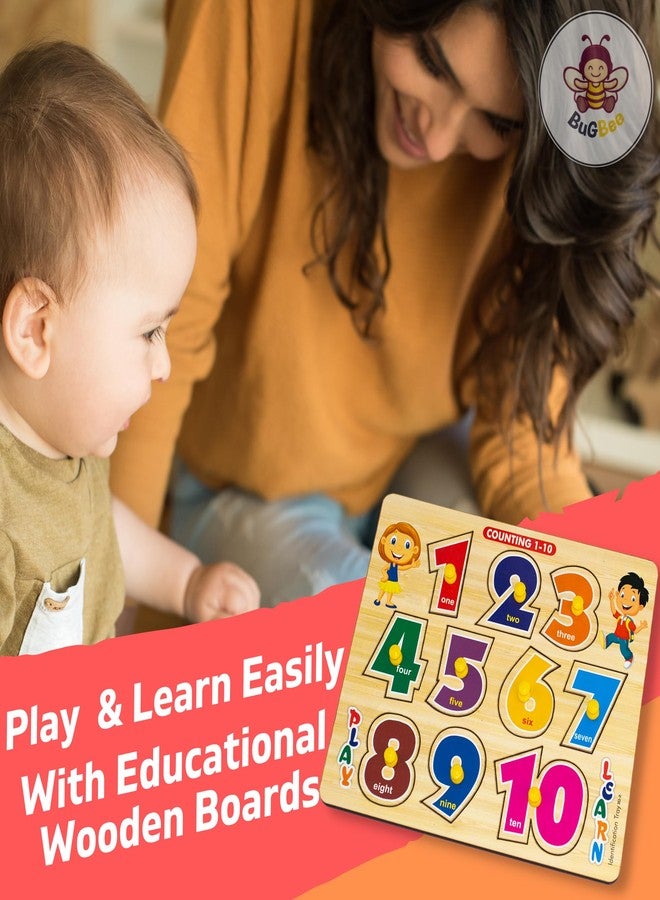 BuGBee Wooden Numbers Body Parts Toys for Kids Busy Board for Toddlers 1-3 Pre-School Puzzle Board Montessori Educational Learning Toys for Boys and Girls 2-3 Years - Image 5